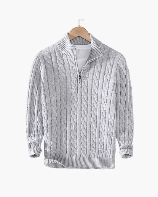 TAEBAEK Zipped Cable Sweater