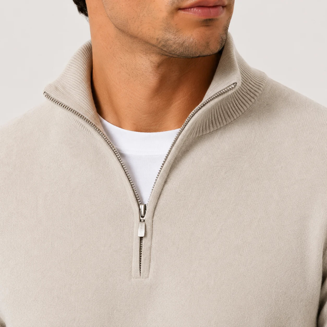 MEN'S QUARTER-ZIP KNIT SWEATER