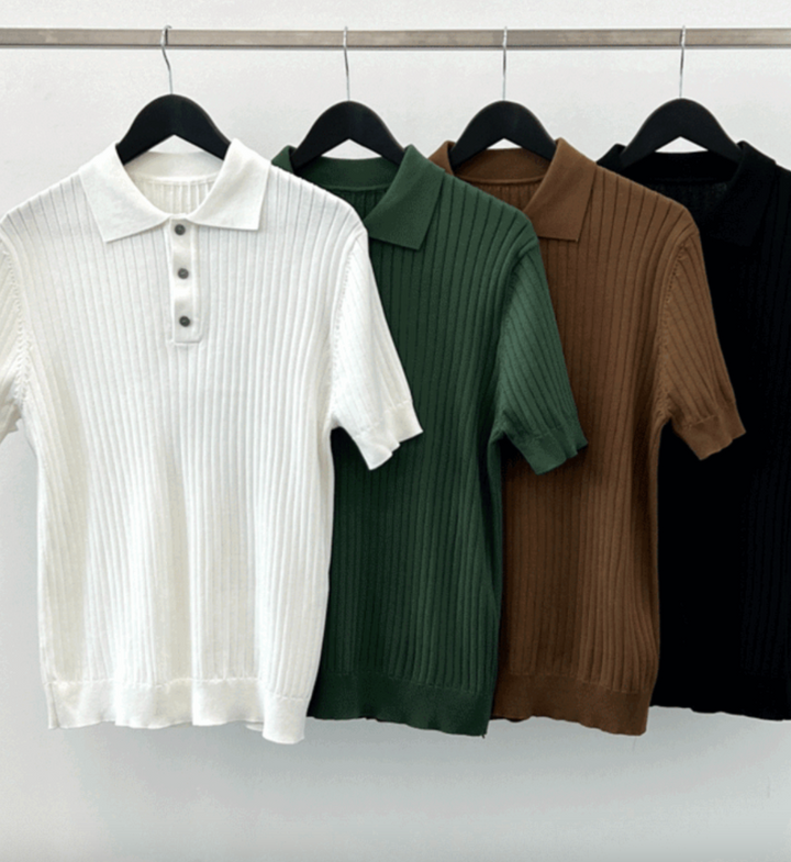 PREMIUM MEN'S RIBBED KNIT POLO