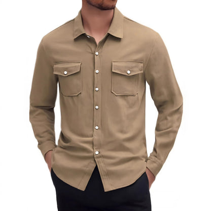 Men's Casual Linen Long Sleeve Shirt