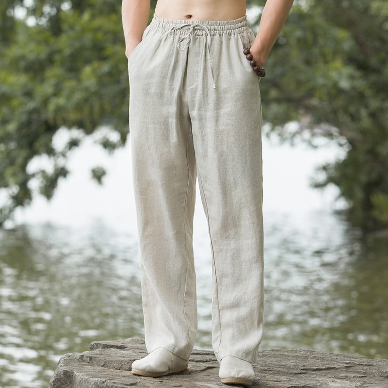 Valissen™ Riviera Linen Trousers – Relaxed Fit Wide-Leg Pants with Practical Pockets