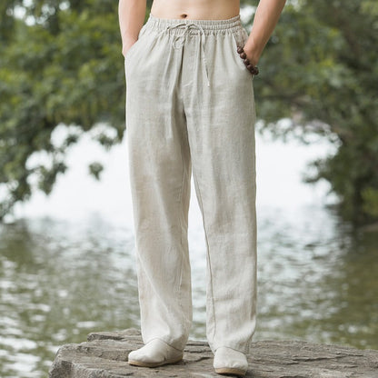 Valissen™ Riviera Linen Trousers – Relaxed Fit Wide-Leg Pants with Practical Pockets