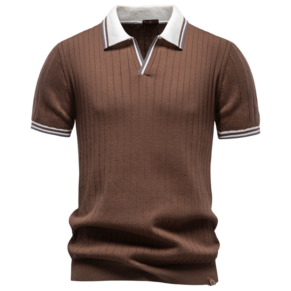 Mens Cotton Polo Shirt Short Sleeve Casual Business Style