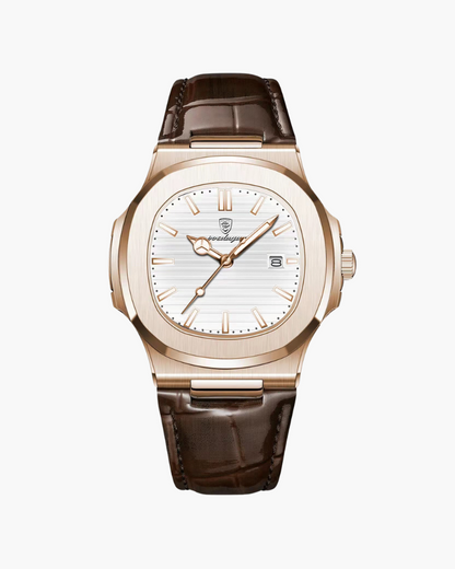 Relógio Lisbon Leather Aço Inoxidável 41MM Couro Masculino