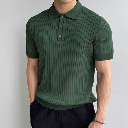PREMIUM MEN'S RIBBED KNIT POLO