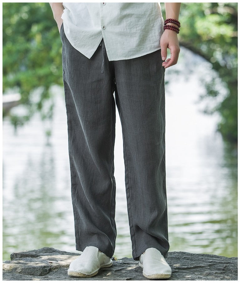 Valissen™ Riviera Linen Trousers – Relaxed Fit Wide-Leg Pants with Practical Pockets