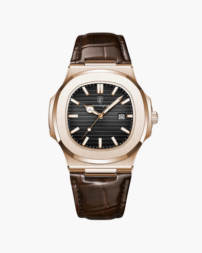 Relógio Lisbon Leather Aço Inoxidável 41MM Couro Masculino