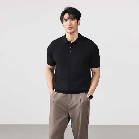 SHORT-SLEEVE KNIT POLO