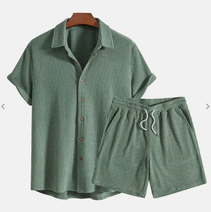 Men's Casual Short-Sleeved Suit Set