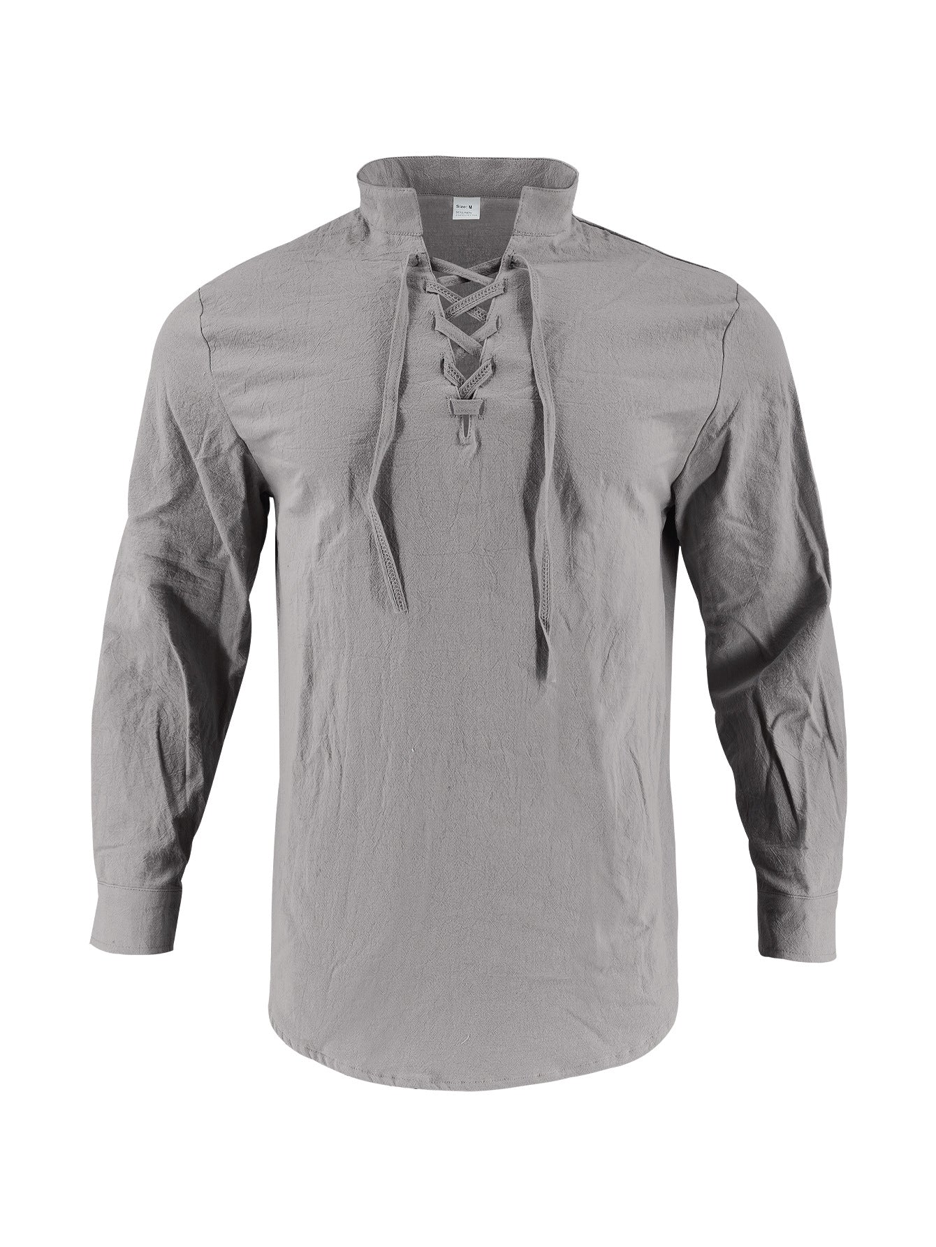Valissen™ Coastal Drawstring Linen Polo – Relaxed Long Sleeve Summer Shirt