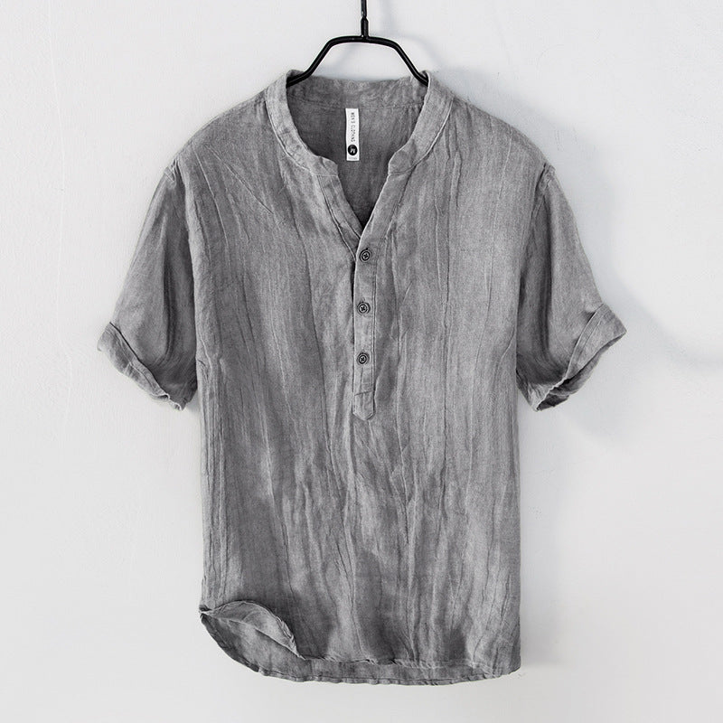 Retro Linen Casual Solid Color Top