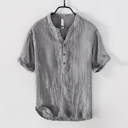 Retro Linen Casual Solid Color Top