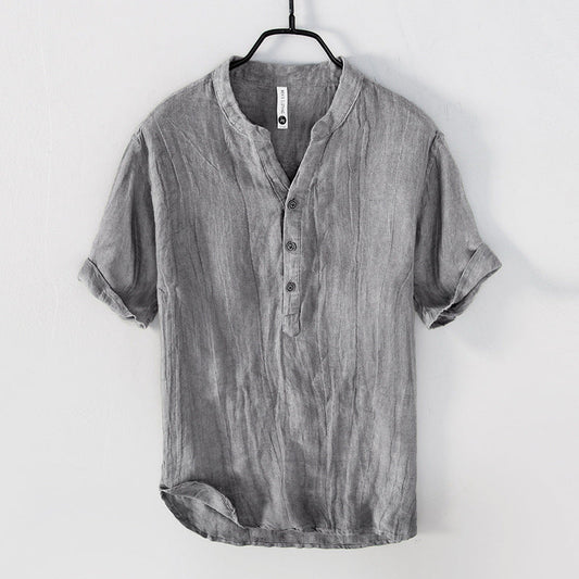 Retro Linen Casual Solid Color Top