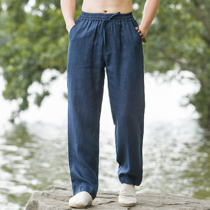 Valissen™ Riviera Linen Trousers – Relaxed Fit Wide-Leg Pants with Practical Pockets
