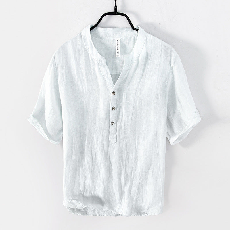Retro Linen Casual Solid Color Top