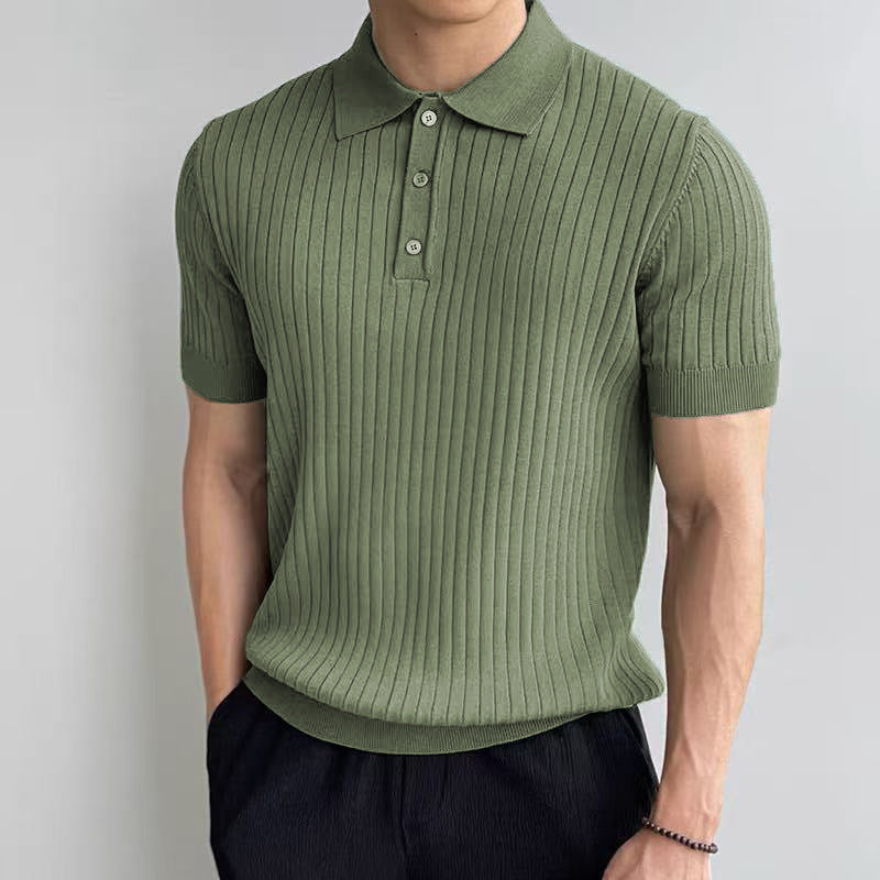 PREMIUM MEN'S RIBBED KNIT POLO