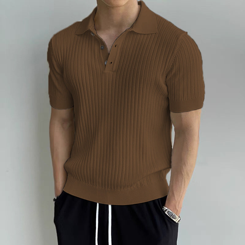 PREMIUM MEN'S RIBBED KNIT POLO