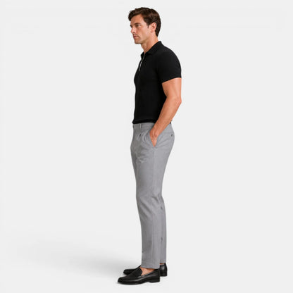Men's Timeless Ribbed Knit Polo with Refined Zip Collar