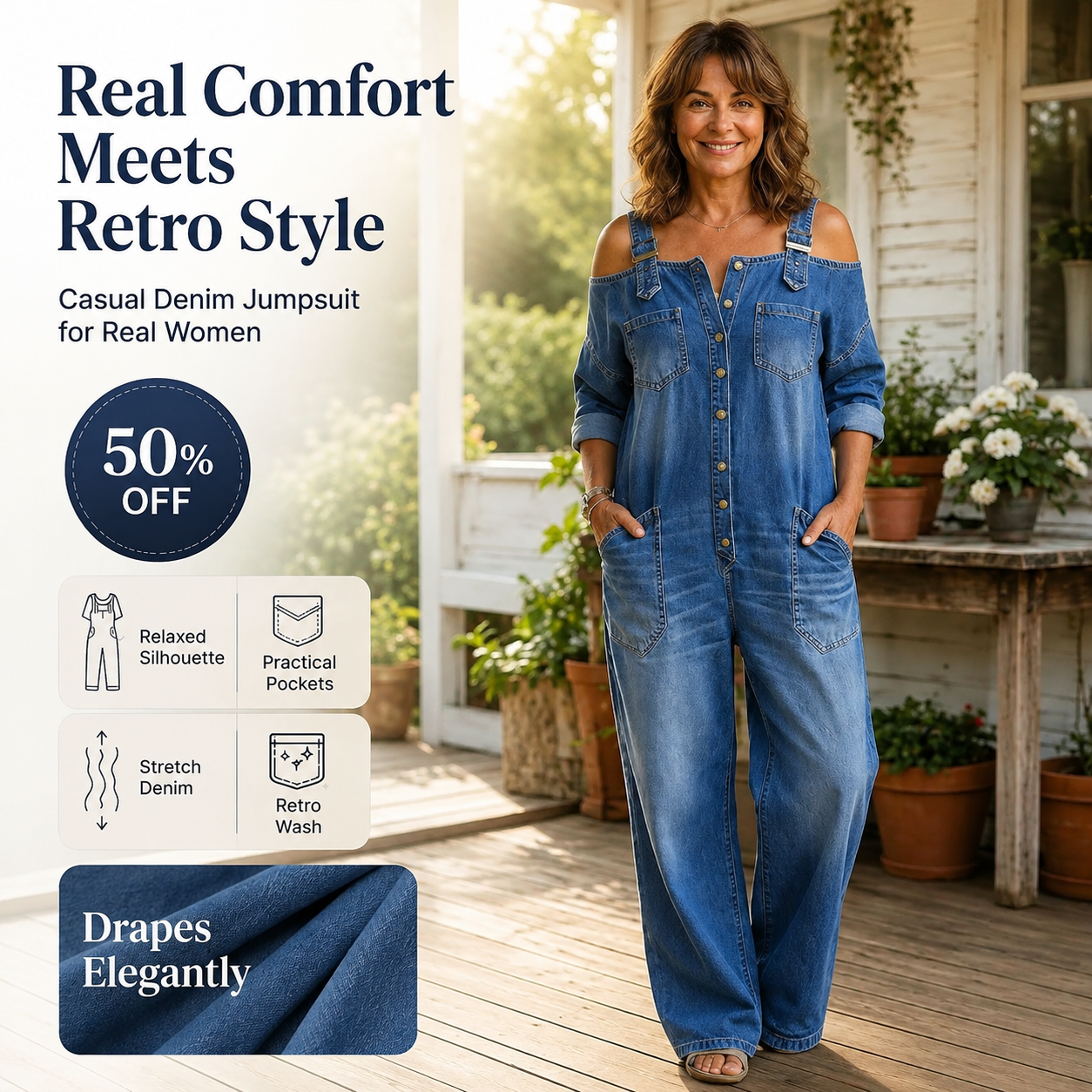 WIDE-LEG JUMPSUIT WITH POCKETS