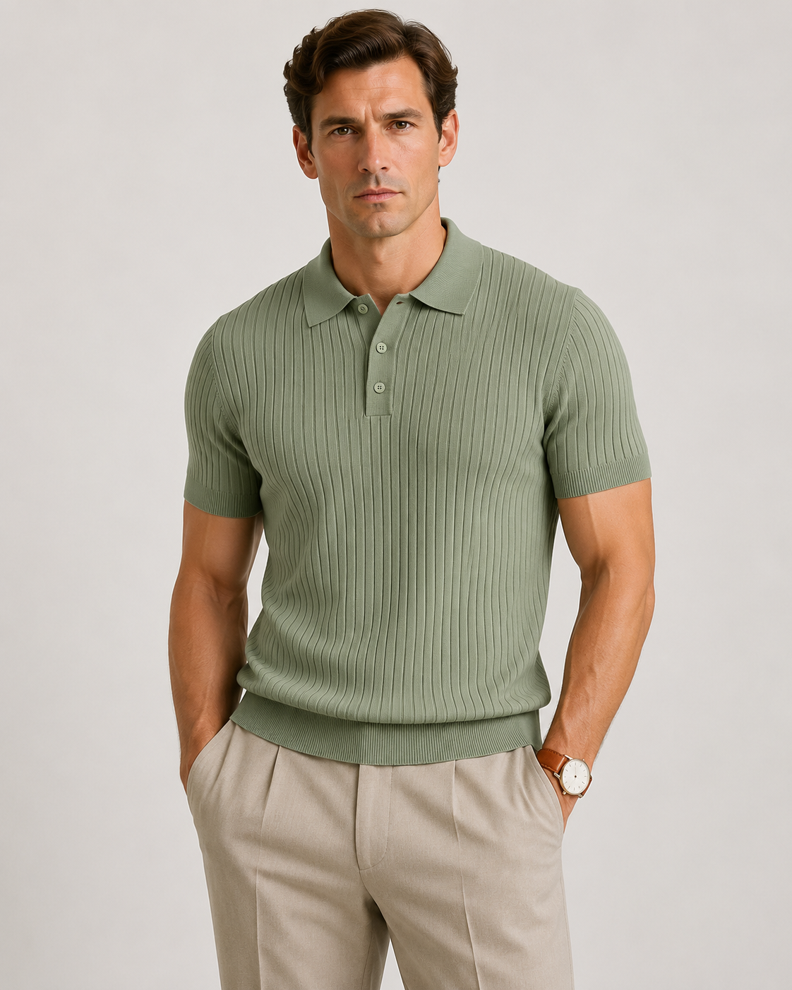 RIBBED KNIT POLO SHIRT – MEN'S POLO | VALISSEN
