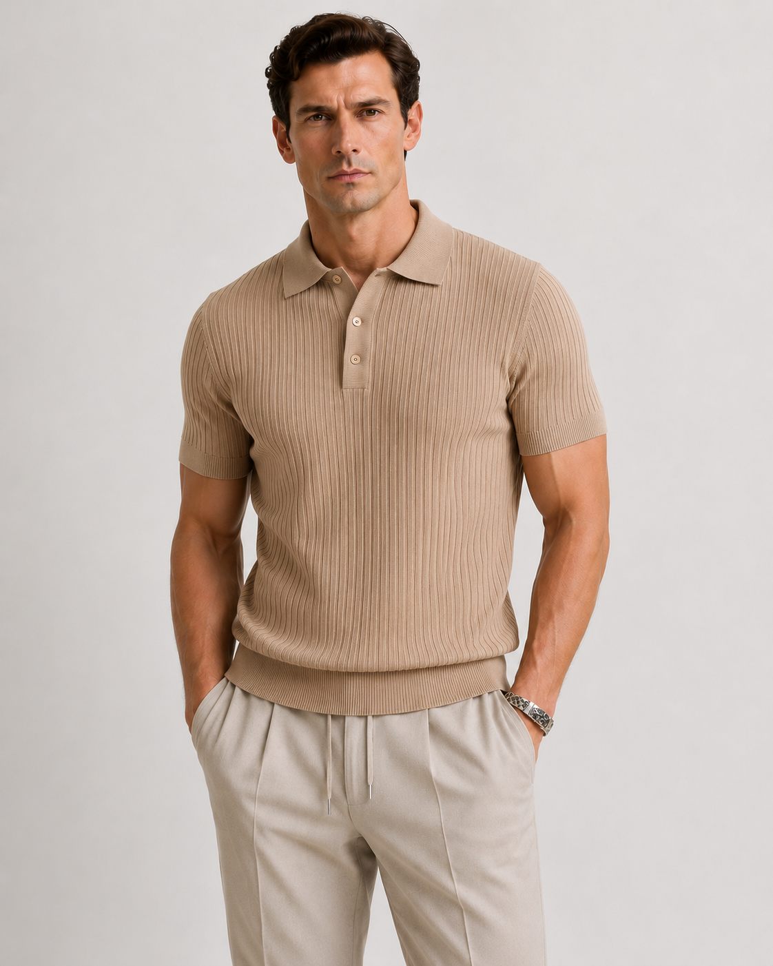 RIBBED KNIT POLO SHIRT – MEN'S POLO | VALISSEN