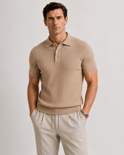 RIBBED KNIT POLO SHIRT – MEN'S POLO | VALISSEN