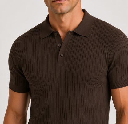 RIBBED KNIT POLO SHIRT – MEN'S POLO | VALISSEN