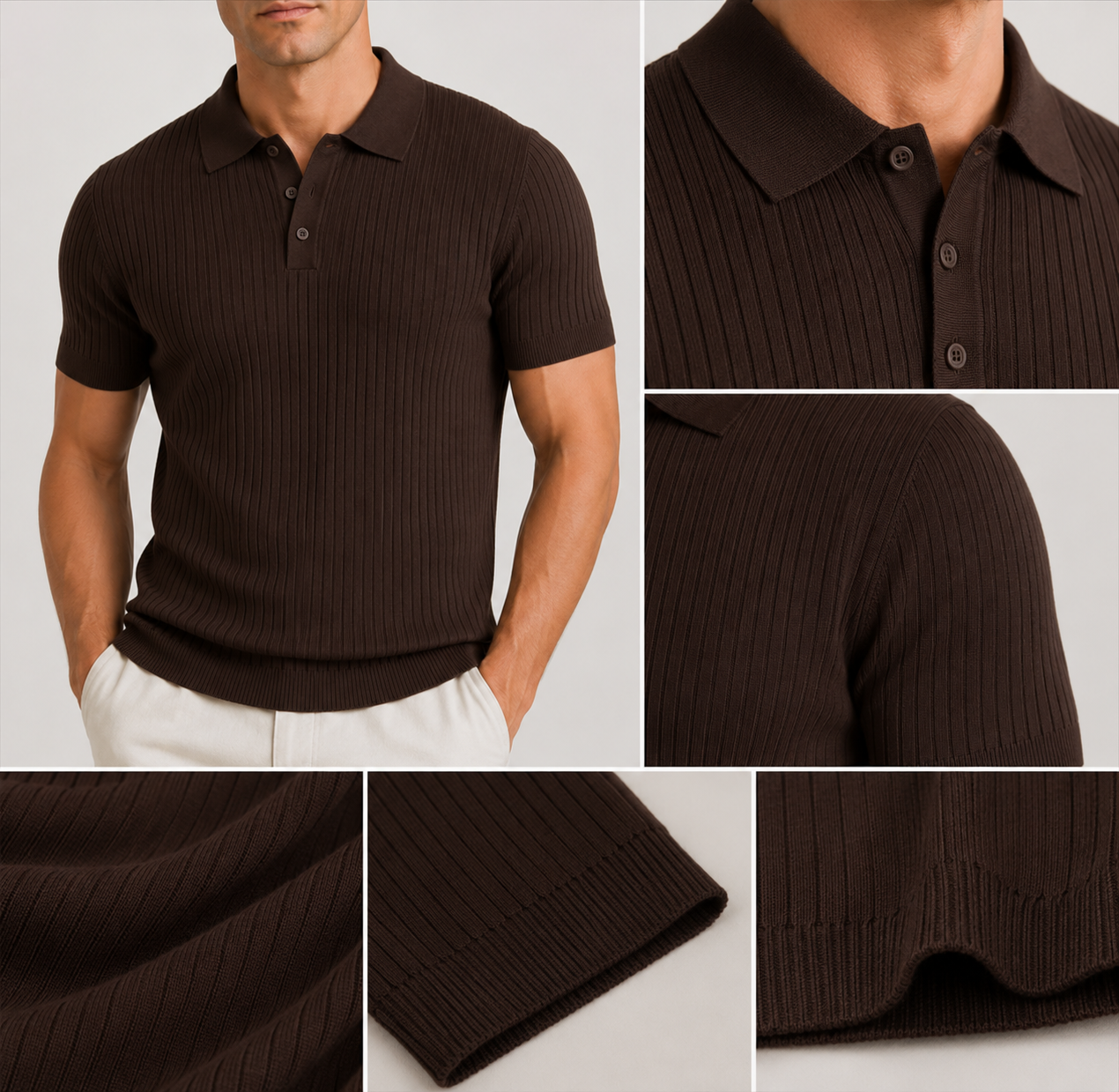 RIBBED KNIT POLO SHIRT – MEN'S POLO | VALISSEN