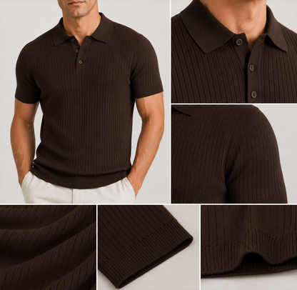 RIBBED KNIT POLO SHIRT – MEN'S POLO | VALISSEN