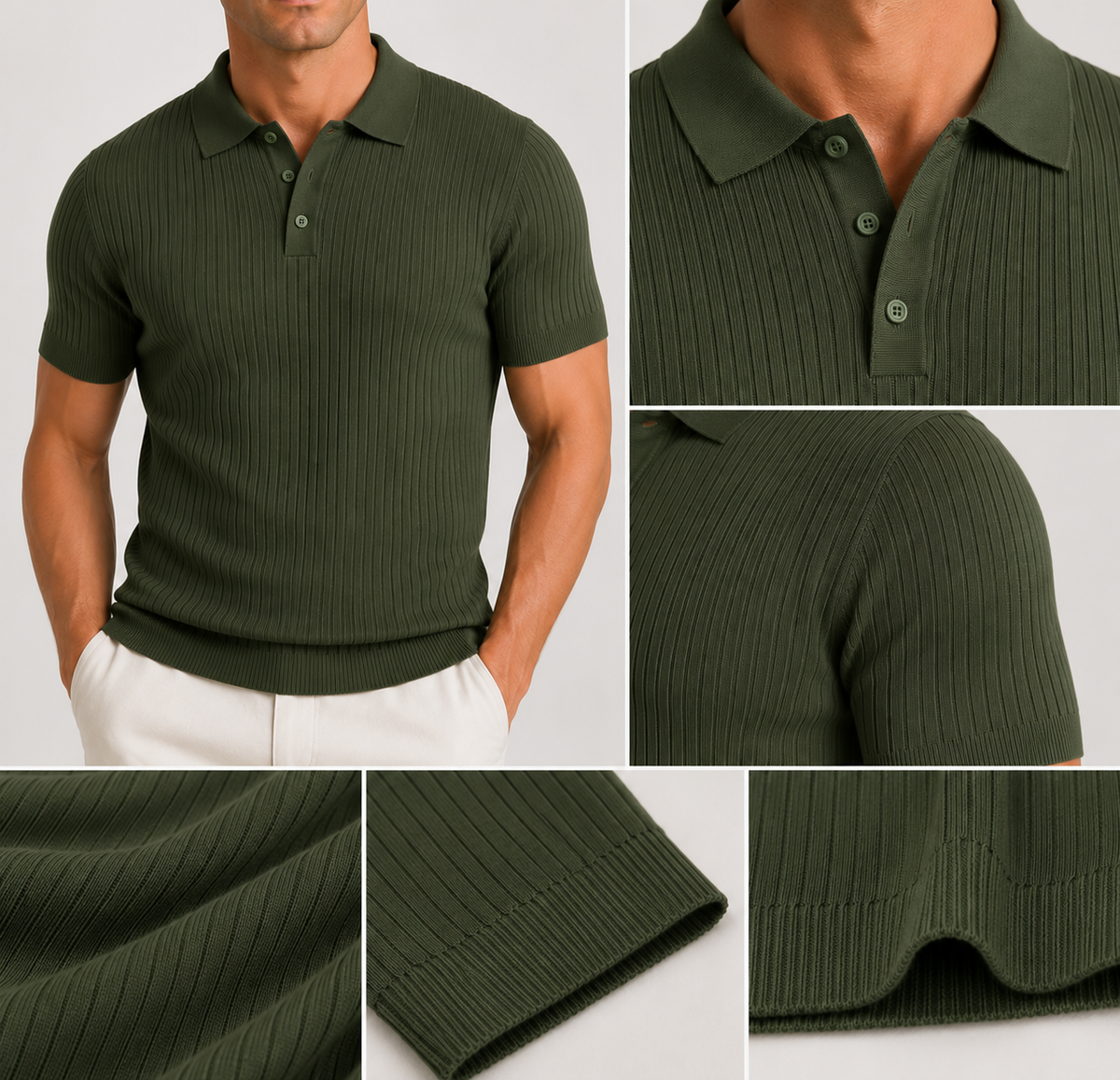 RIBBED KNIT POLO SHIRT – MEN'S POLO | VALISSEN