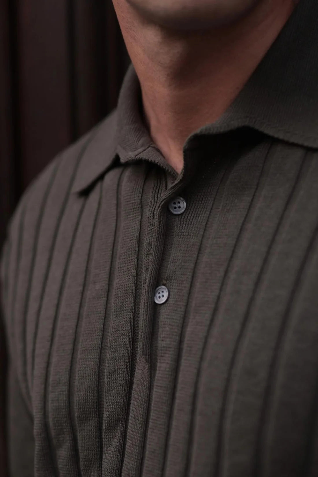 STRIPED KNITTED POLO SHIRT