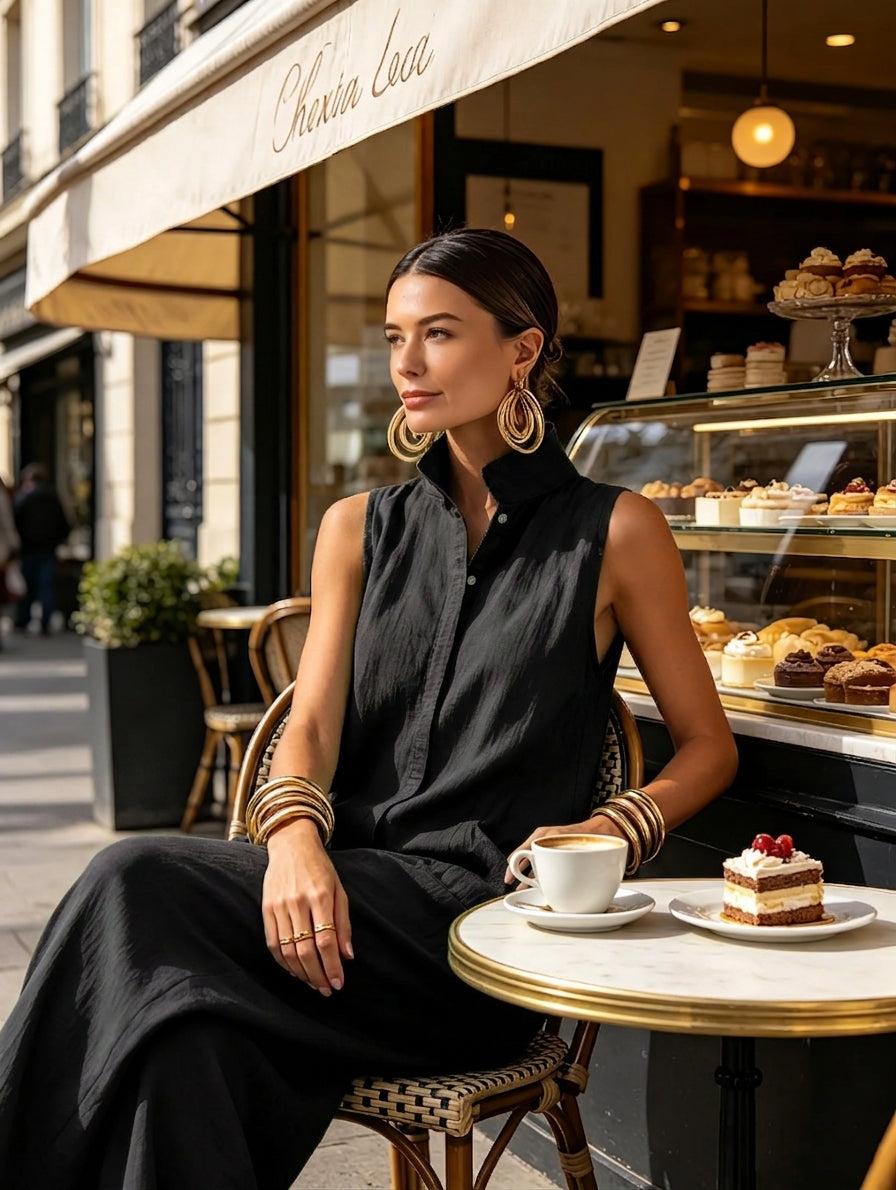 ELEGANT LINEN-BLEND JUMPSUIT