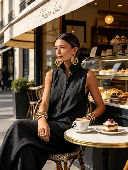 ELEGANT LINEN-BLEND JUMPSUIT
