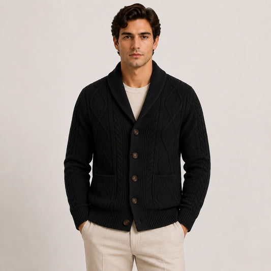 MEN'S SHAWL COLLAR KNIT CARDIGAN