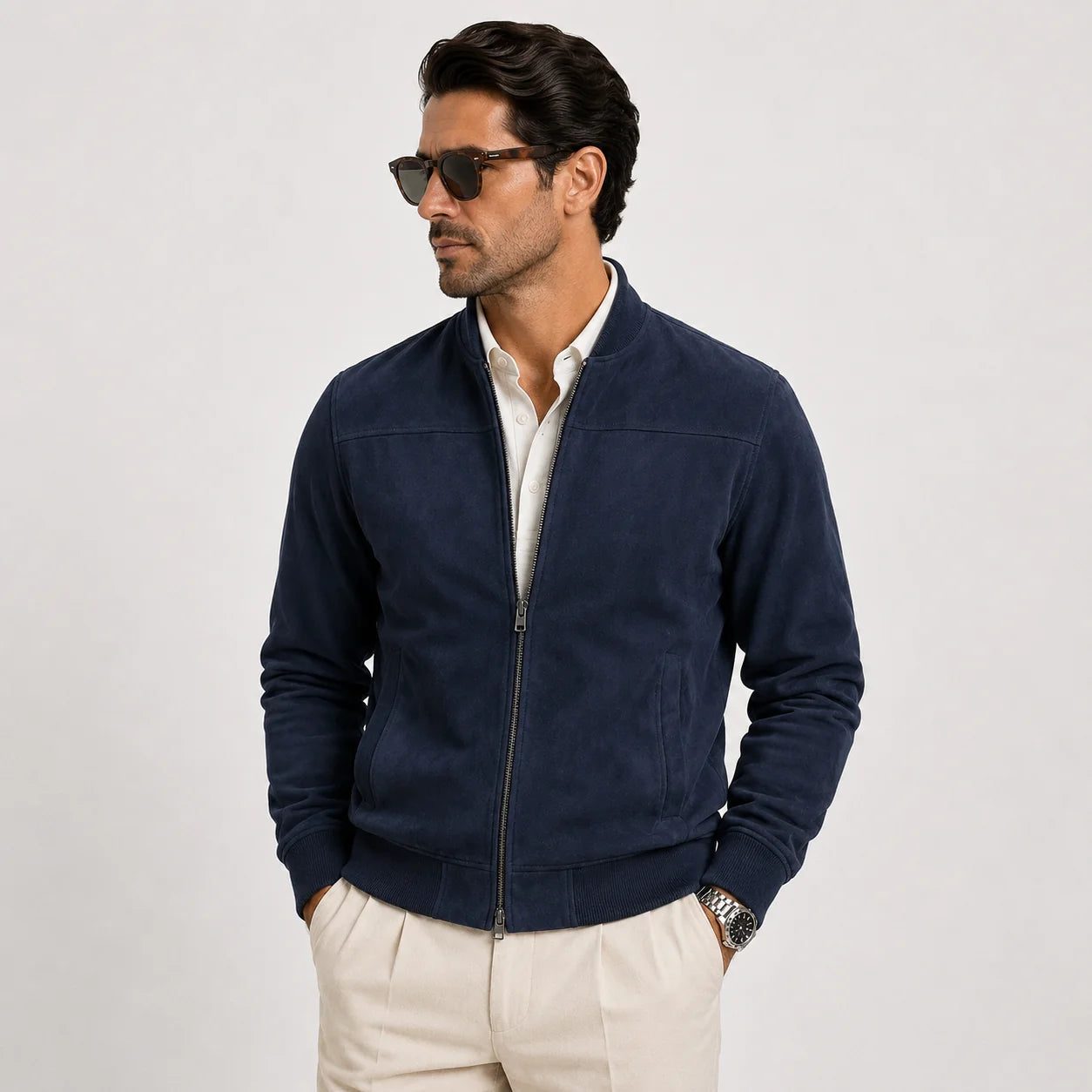MEN'S SUEDE BOMBER JACKET