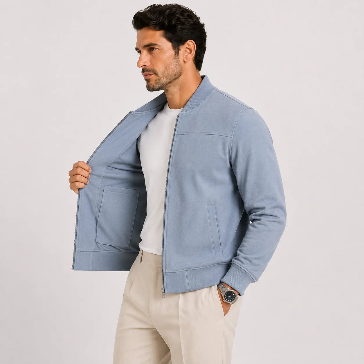 MEN'S SUEDE BOMBER JACKET