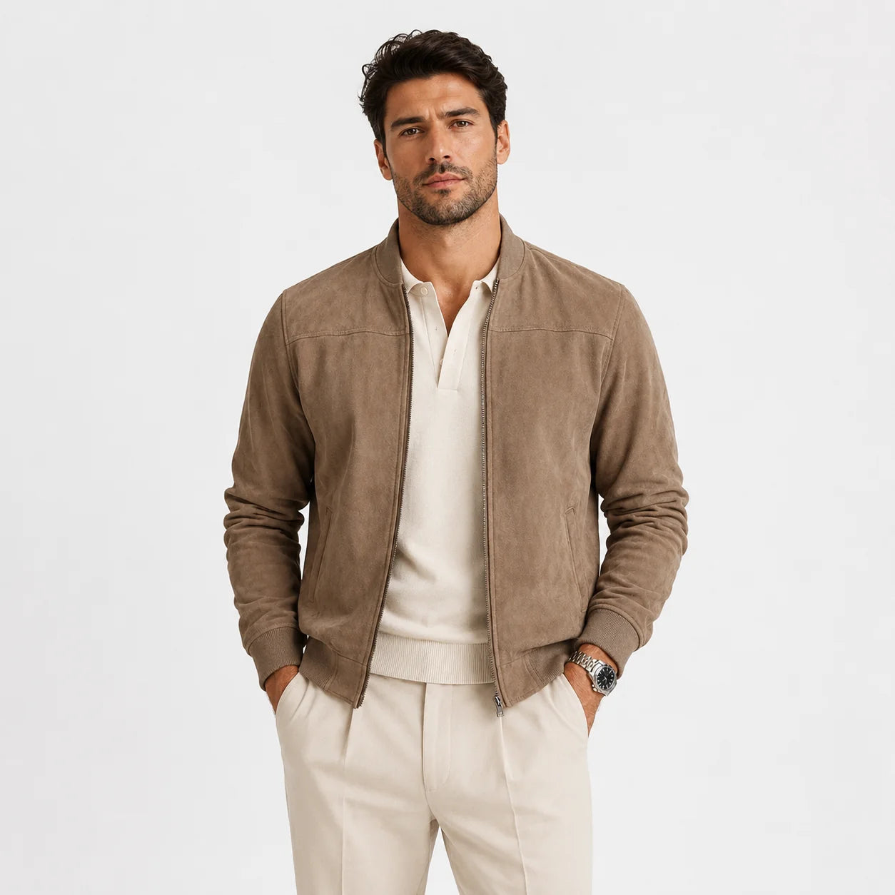 MEN'S SUEDE BOMBER JACKET