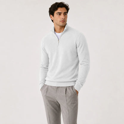 MEN'S QUARTER-ZIP KNIT SWEATER