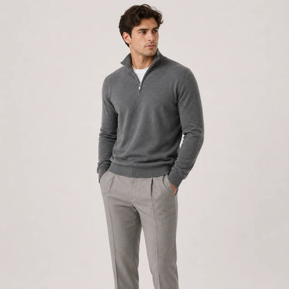 MEN'S QUARTER-ZIP KNIT SWEATER