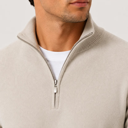 MEN'S QUARTER-ZIP KNIT SWEATER