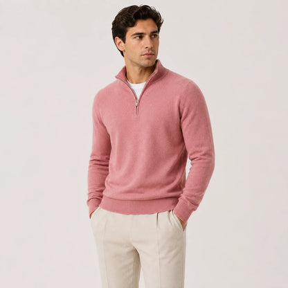 MEN'S QUARTER-ZIP KNIT SWEATER