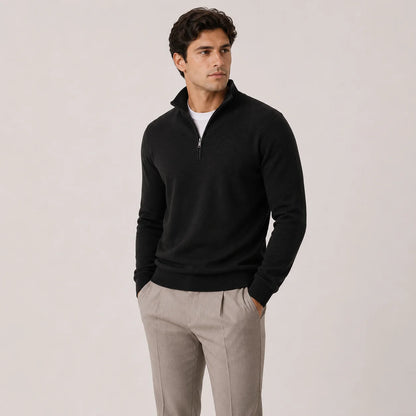 MEN'S QUARTER-ZIP KNIT SWEATER