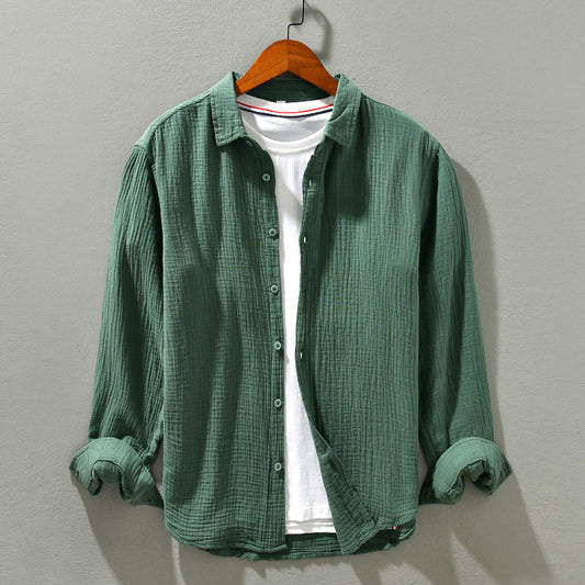 Aegean Crinkle Cotton Shirt