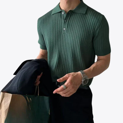 PREMIUM MEN'S RIBBED KNIT POLO