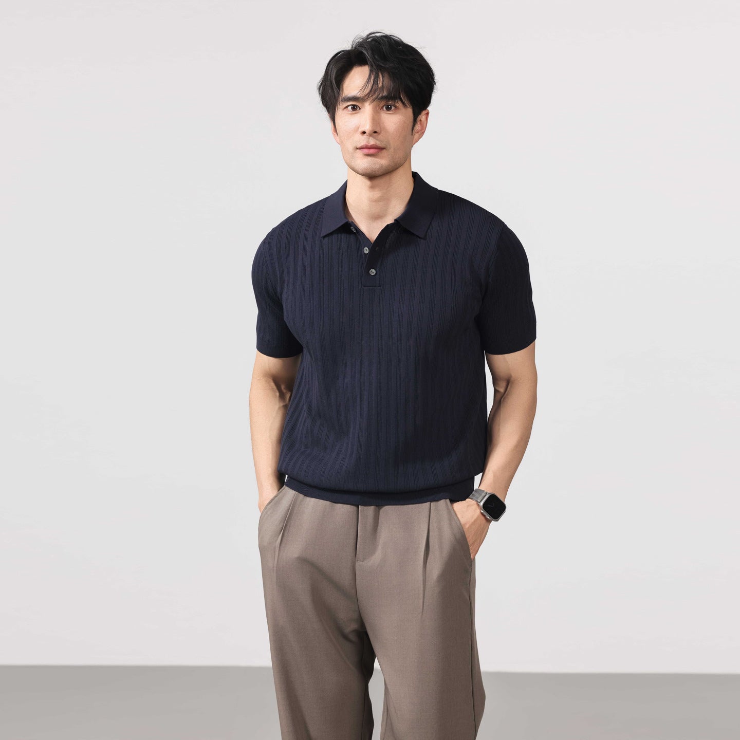 SHORT-SLEEVE KNIT POLO