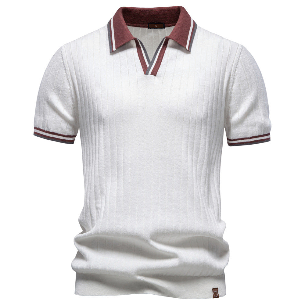 Mens Cotton Polo Shirt Short Sleeve Casual Business Style