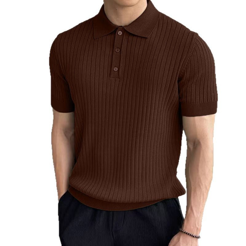 PREMIUM MEN'S RIBBED KNIT POLO