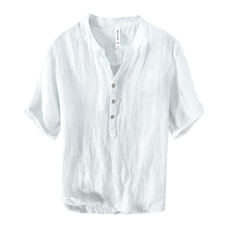 Retro Linen Casual Solid Color Top