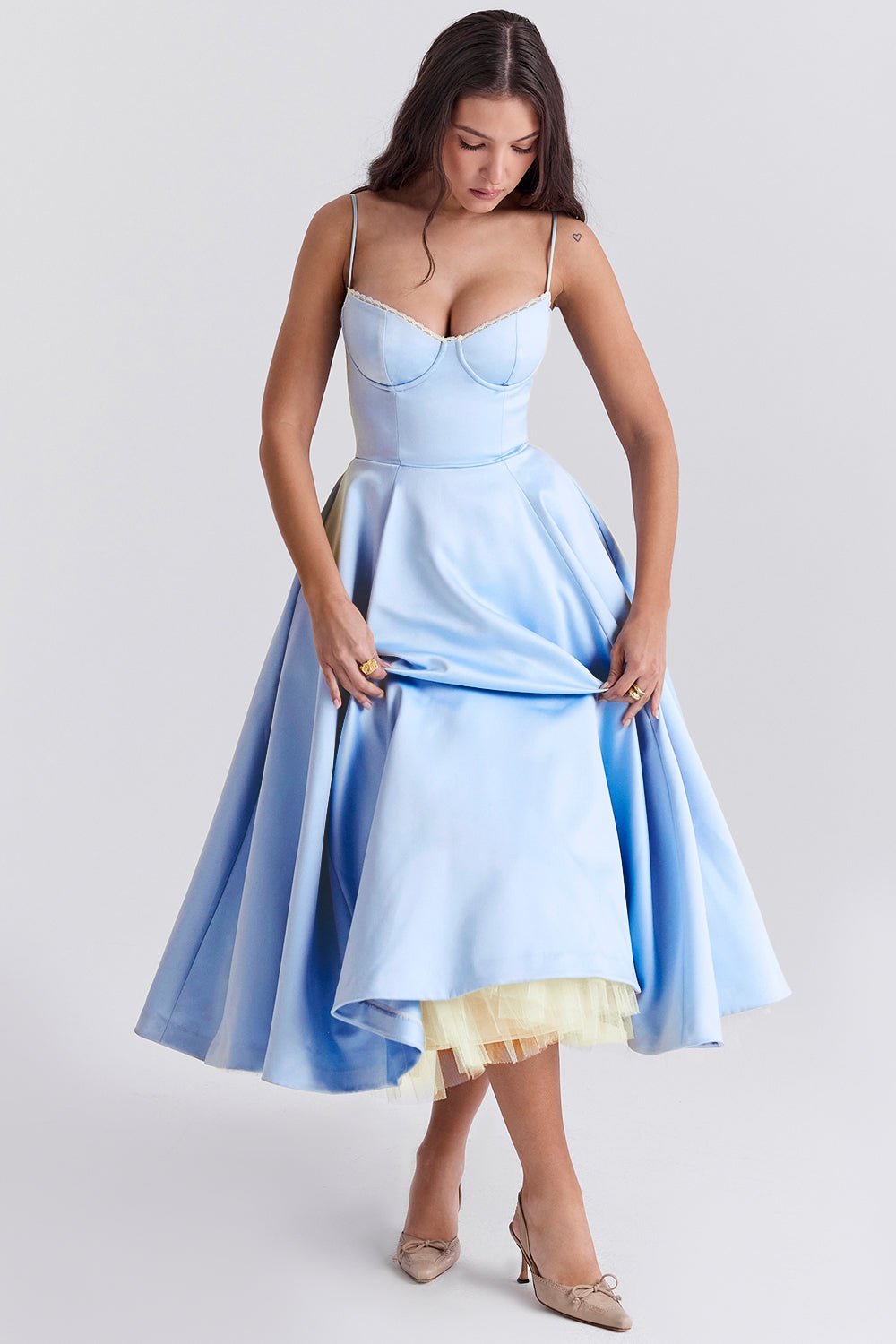 CINDY TULLE MIDI DRESS
