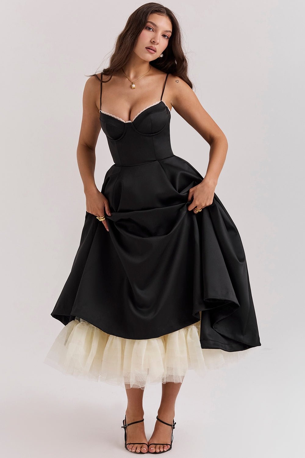 CINDY TULLE MIDI DRESS